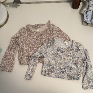 Quincy Mae Long Sleeve Floral Bodysuits